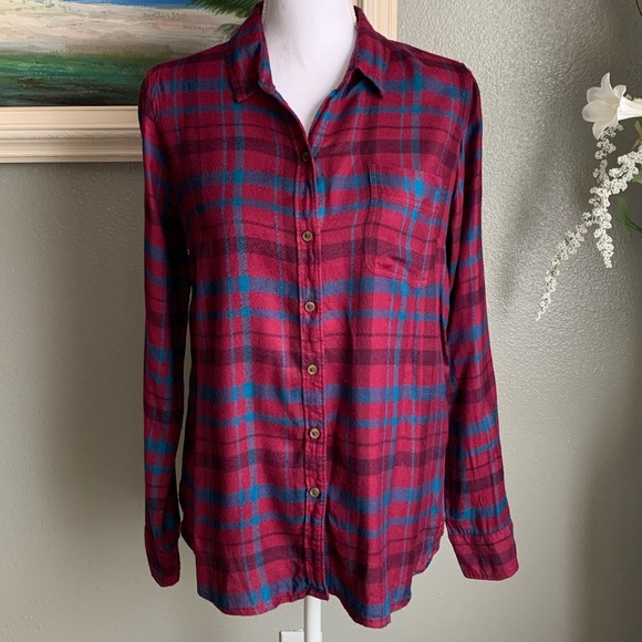 Lucky Brand Plaid Button Down Long Sleeve Shirt Size Small - Picture 9 of 17